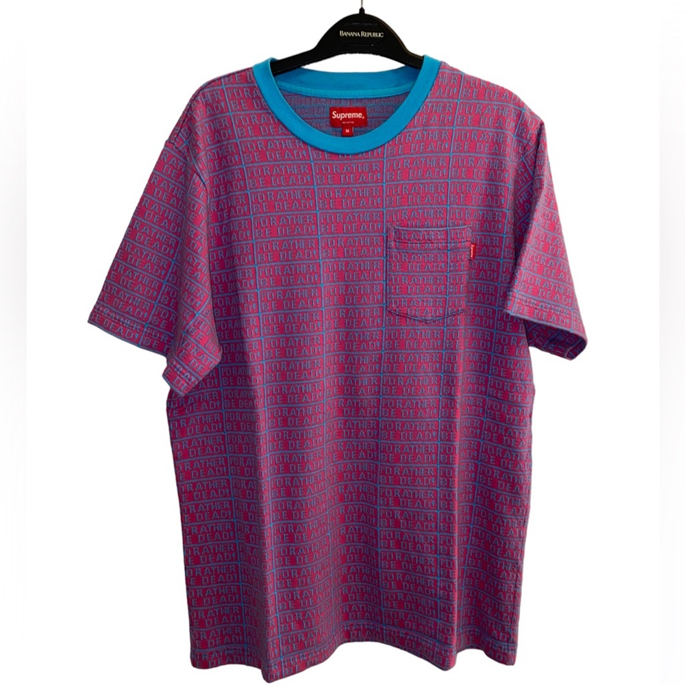 2017 Authentic Supreme “I’d Rather Be Dead” red & blue color way size medium